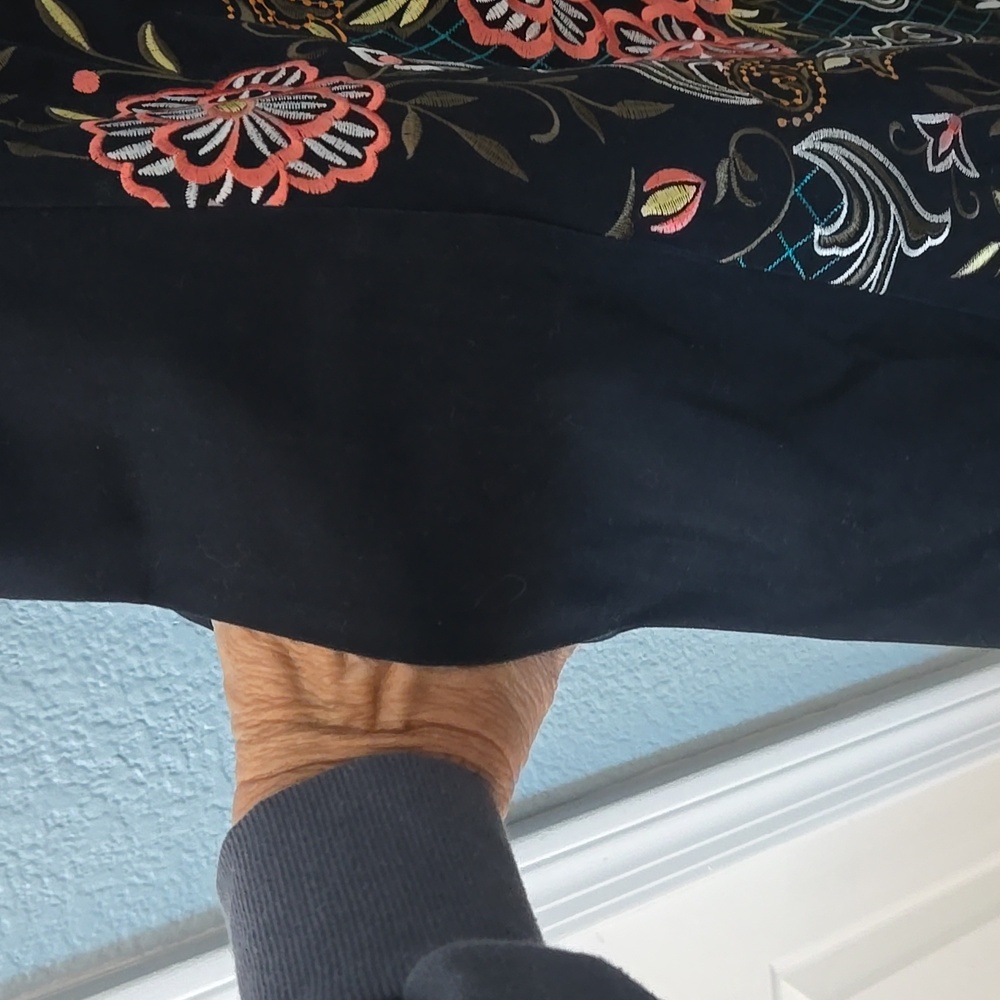 Anthropologie Moulinette Soeurs Embroidered Perennial Dress Black Floral Sz 10 - Picture 13 of 14